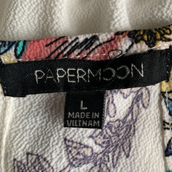 Papermoon Sleeveless Spring Floral Halter Dress Sz L #109i - Picture 5 of 7